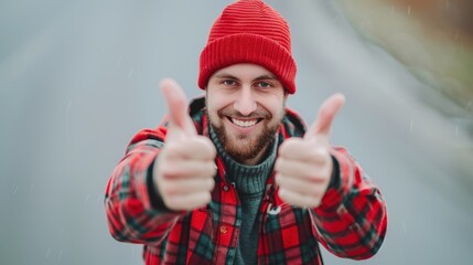Naklejka premium the smiling bearded man