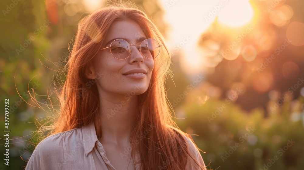 Wall mural the woman in sunglasses