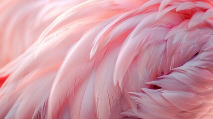 Close-up of a flamingo's pink feathers