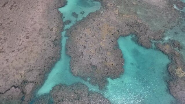 Aerial view of reefs of Porto de Galinhas Beach - Ipojuca, Pernambuco, Brazil