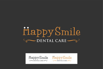 Fototapeta premium Happy smile dental care clinic logo design vector image editable