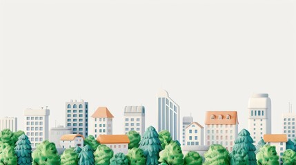 A detailed watercolor painting of economic development