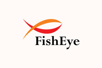 Fish eye logo design vector image editable