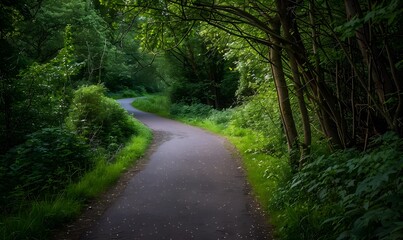 Winding Path Through a Lush Forest