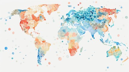 A vibrant watercolor depiction of globalization