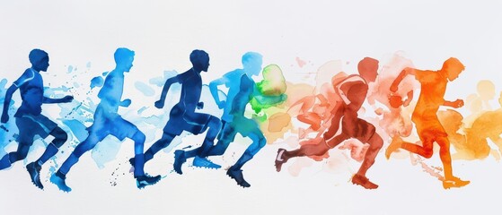 A vibrant watercolor painting of youth participation