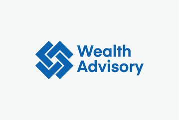 Wealth advisory finance logo design vector image editable