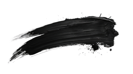 Black brush stroke on transparent background