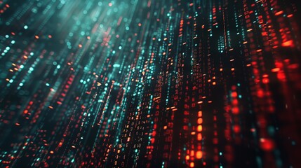 An abstract digital artwork featuring flowing lines of blue and red colors, intersecting and creating dynamic patterns that convey a sense of energy and movement.