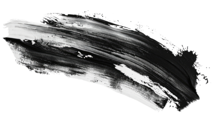 Black brush stroke on transparent background