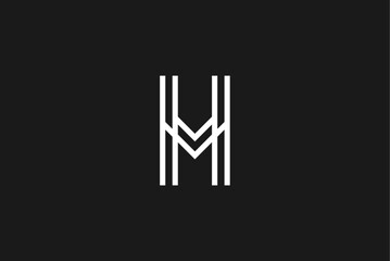 Letter hm logo design vector image editable