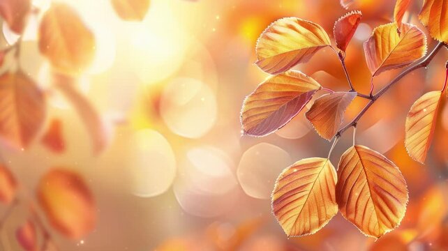 Leaf background. An autumn concept with a nature theme. Birch branches with bright yellow autumn leaves. Stunning colorful shades of autumn in a deciduous forest. Bright yellow leaves in the autumn.