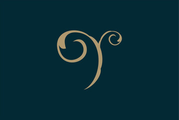 Simple elegance motif flower logo design vector image editable