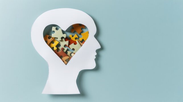 The head with heart puzzle - Powered by Adobe