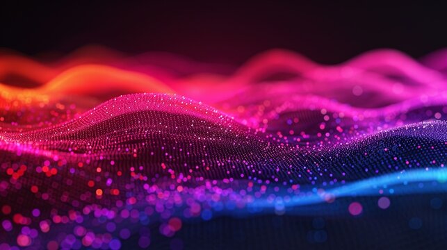 Quantum wave function mathematical description of a particle's quantum state, essential for calculating probabilities in quantum mechanics. Background Illustration, Bright color tones, , Minimalism,