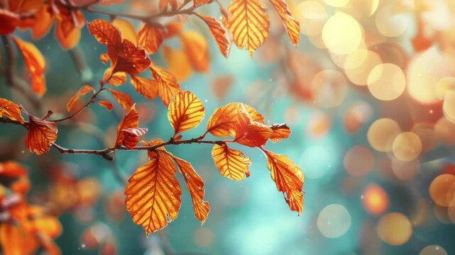 Leaf background. An autumn concept with a nature theme. Birch branches with bright yellow autumn leaves. Stunning colorful shades of autumn in a deciduous forest. Bright yellow leaves in the autumn.