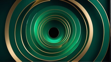 Abstract wallpaper background green gold spiral design