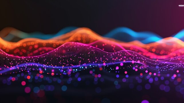 Quantum wave function mathematical representation of a particle's quantum state, essential for calculating probabilities in quantum mechanics. Background Illustration, Bright color tones, ,