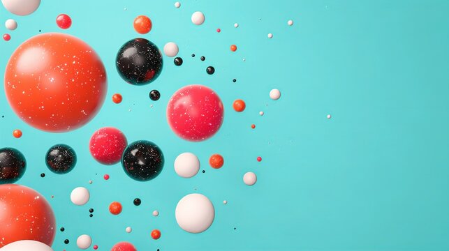 Quantum chromodynamics theory describing strong interactions among quarks and gluons, pivotal in particle physics and nuclear physics. Background Illustration, Bright color tones, , Minimalism,