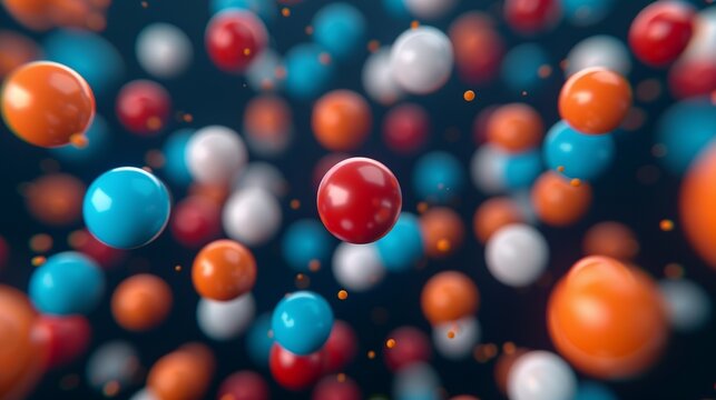 Quantum chromodynamics study of strong interactions among quarks and gluons, fundamental in understanding nuclear physics and particle behavior. Background Illustration, Bright color tones, ,