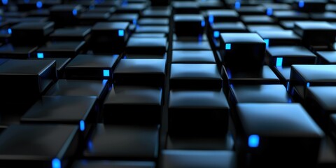 Obraz premium Abstract Black and Blue Cubes