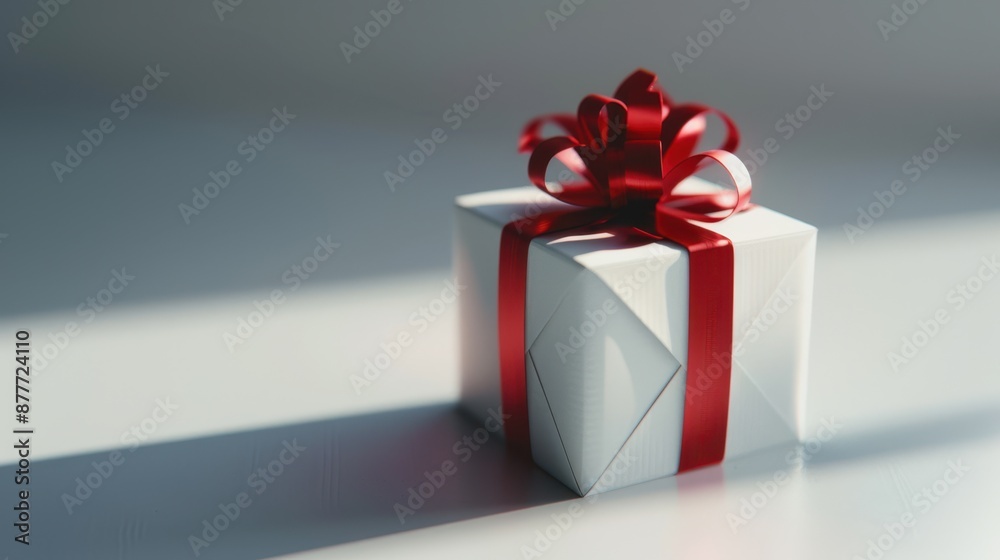 Poster the gift with red bow