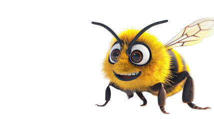 Bee cartoon character on a transparent background