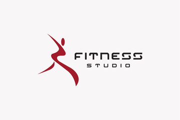 Fitness health studio logo design vector image editable