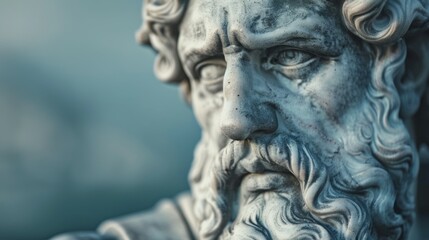 Obraz premium A statue of a man with a beard and a beard