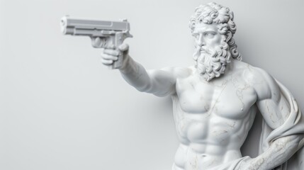 Obraz premium A statue of a man holding gun