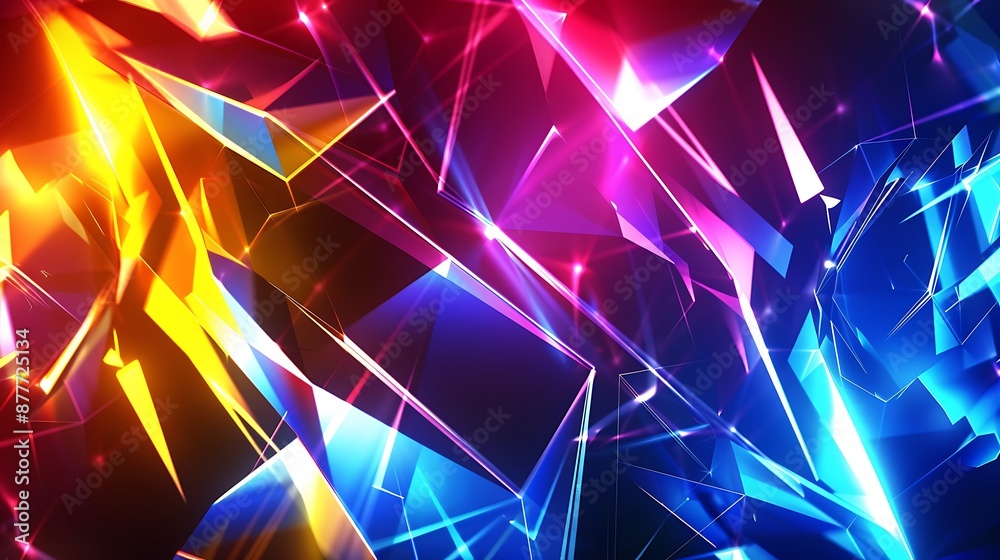 Aufkleber abstract colorful shapes and glowing lines
