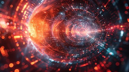 Obraz premium Quantum state tomography reconstructs quantum states from measurements providing critical information for verifying and controlling quantum technologies Background Illustration, Bright color tones, ,