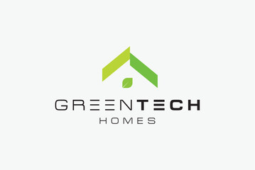 green tech homes green  logo design business name ideas vector image editable 