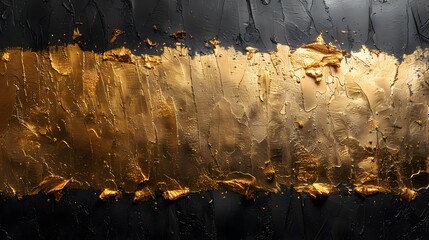 Naklejka premium A painting of a gold stripe on a black background - generative AI