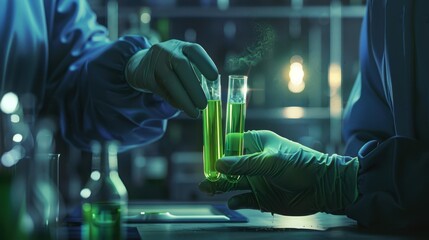 The Hands with Test Tubes