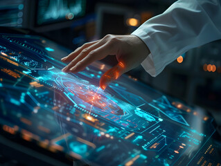 Advanced Medical Technology, Disease and clinical analysis, Medical science and biotechnology, Healthcare and medical doctor working, Virtual research of patient report, Advance research