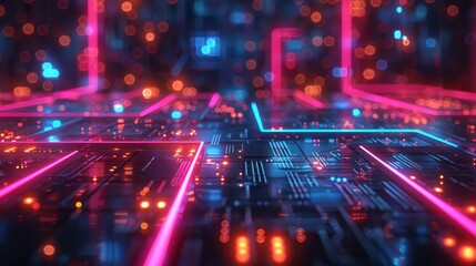 Neon Networks Illuminating Tech Circuits