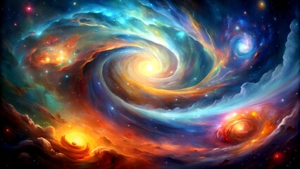 Obraz premium Cosmic Dance: A Journey Through the Infinite Depths of Space Generative AI Automated art