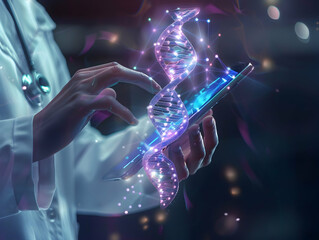 Advanced Medical Technology, Disease and clinical analysis, Medical science and biotechnology, Healthcare and medical doctor working, Virtual research of patient report, Advance research