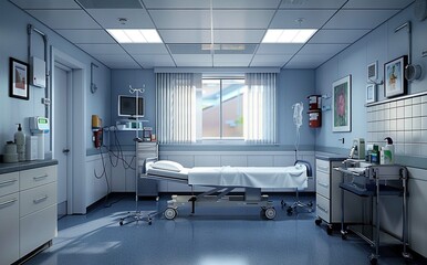 An empty ward in a hospital