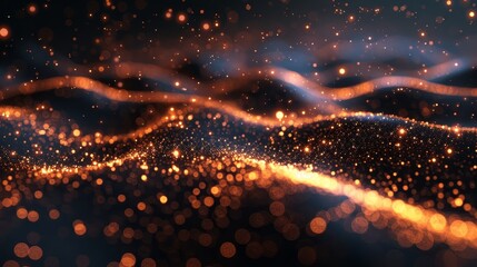 Obraz premium Glowing Canvas Tiny Particles Against Darkness