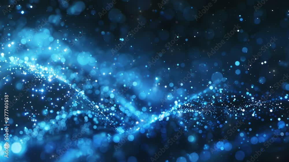 Wall mural modern abstract background. blue glow particle abstract bokeh background