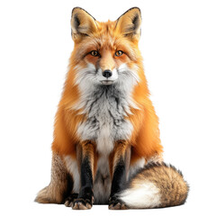 Fototapeta premium Portrait of Wolf sitting isolated on a transparent background for web banner, wallpaper