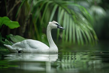 Obraz premium Coscoroba Swan, Macro,Left side view
