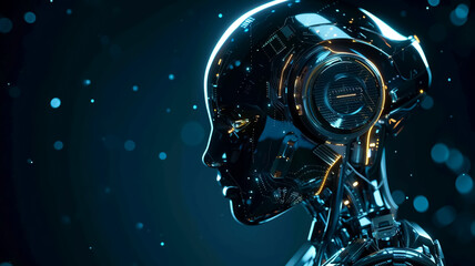 futuristic ai robotic technology copy space background