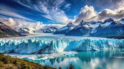 Fototapeta premium A stunning image of the Perito Moreno Glacier in an arid region of a country, glacier, Perito Moreno, ice, cold