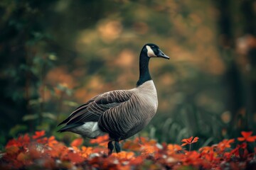 Obraz premium Full body view of Canada Goose in natural habitat, full body shot, full body View