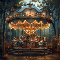 Fototapeta premium Mary Poppins and the Carousel: 