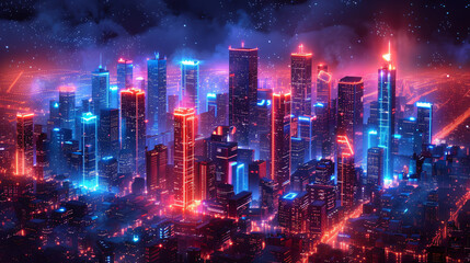 Fototapeta premium futuristic city at night