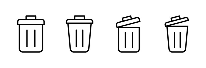 Trash icon vector isolated on white background. trash can icon. Delete icon vector